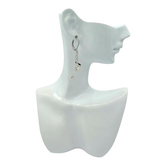 Champagne Glass Earrings | Party & Celebration Jewelry - Picture 3 of 3